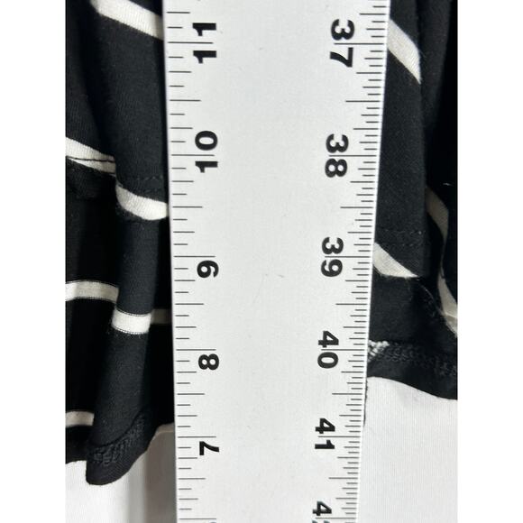 Hailey Co Midi Dress Women Size L Black White Striped Pockets  Minimalist - Picture 7 of 9